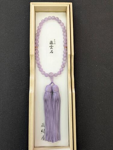 藤雲石　7㎜玉　共　正絹房　桐箱入